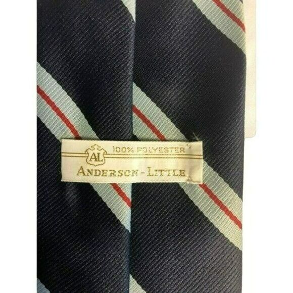5/$10 Anderson Little Men's Striped Necktie 56" Vintage Blue Red Gray - Picture 4 of 6